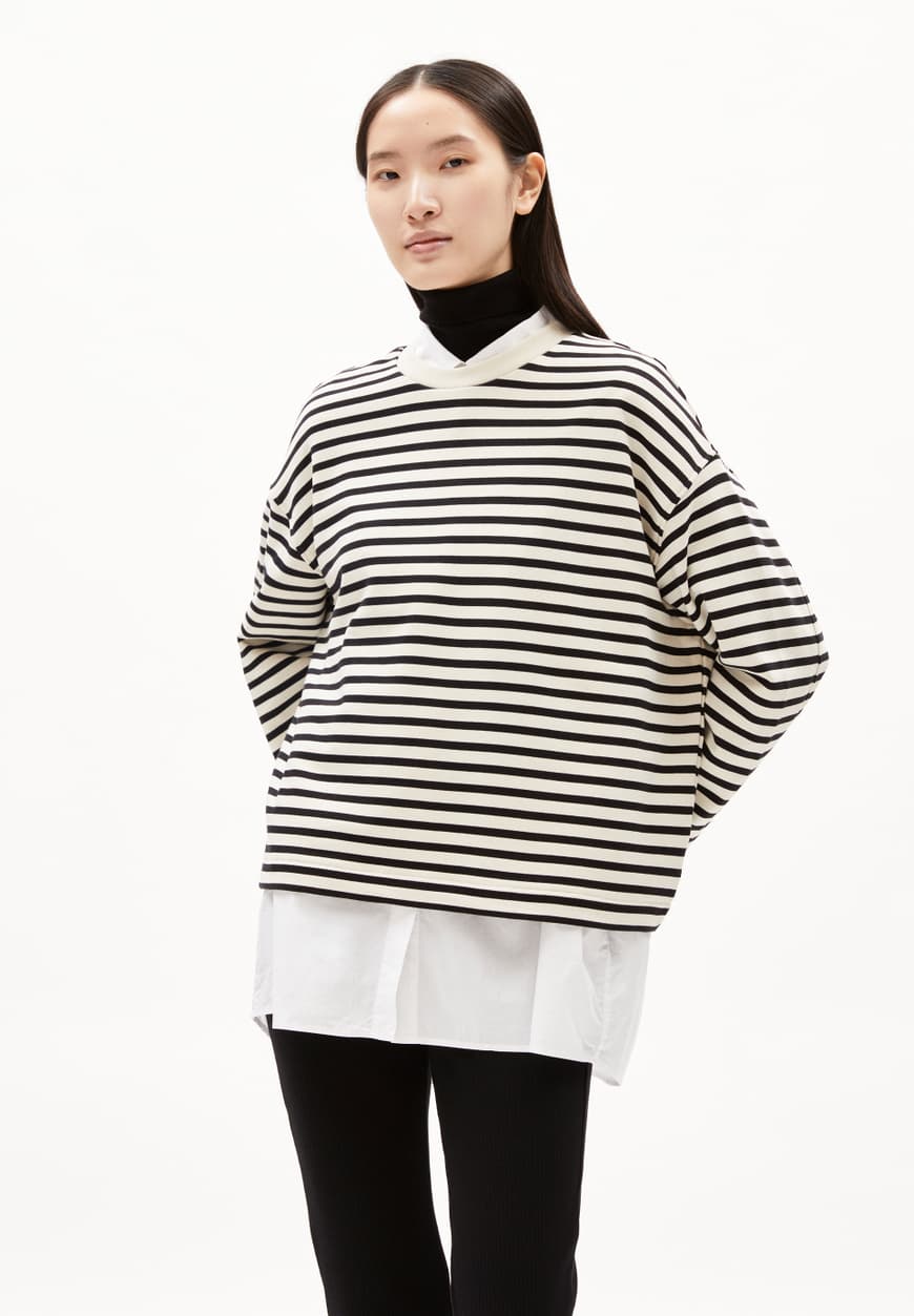 ARMEDANGELS | Frankaa Maarlen Stripe Sweatshirt - Undyed/Black