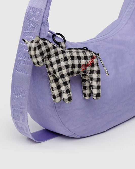 Baggu | Horse Charm - Black and White Gingham