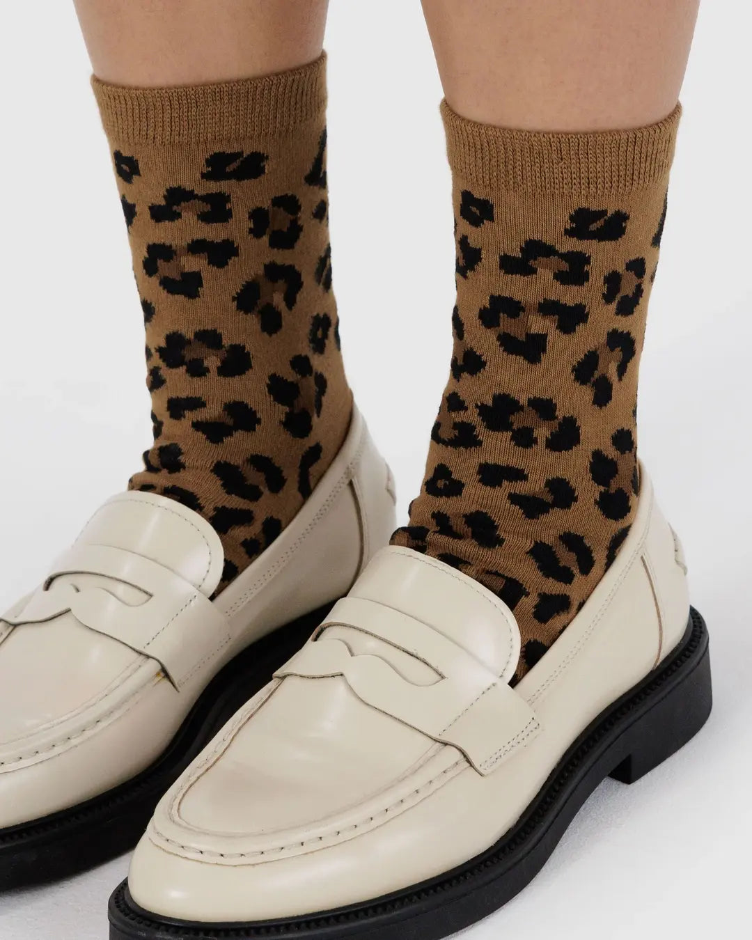 Baggu | Crew Socks - Dark Leopard