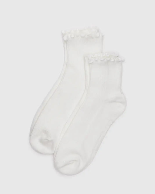 Baggu | Lettuce Edge Socks (Set of 2) - White