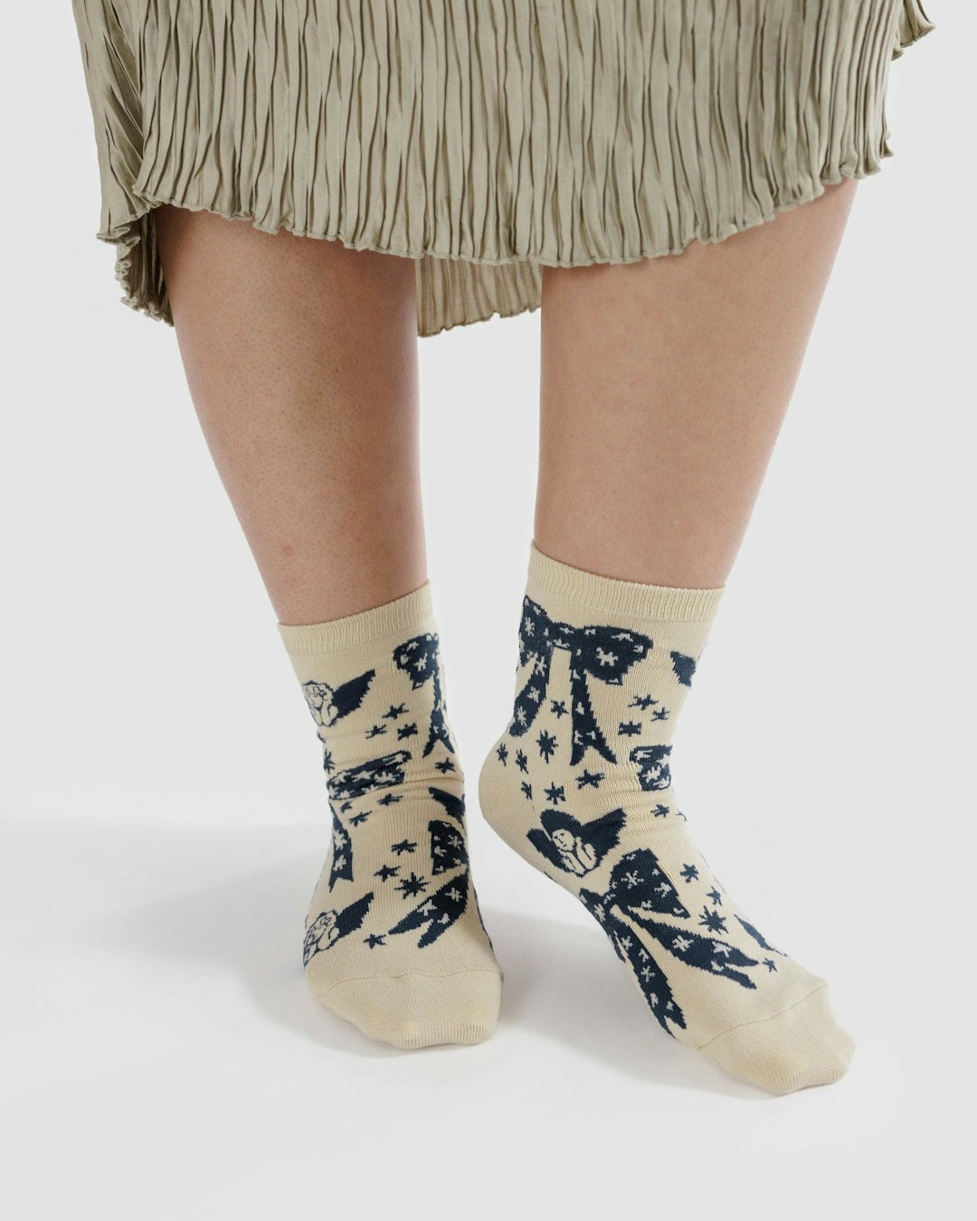 Baggu | Crew Socks -  Cherub Bows