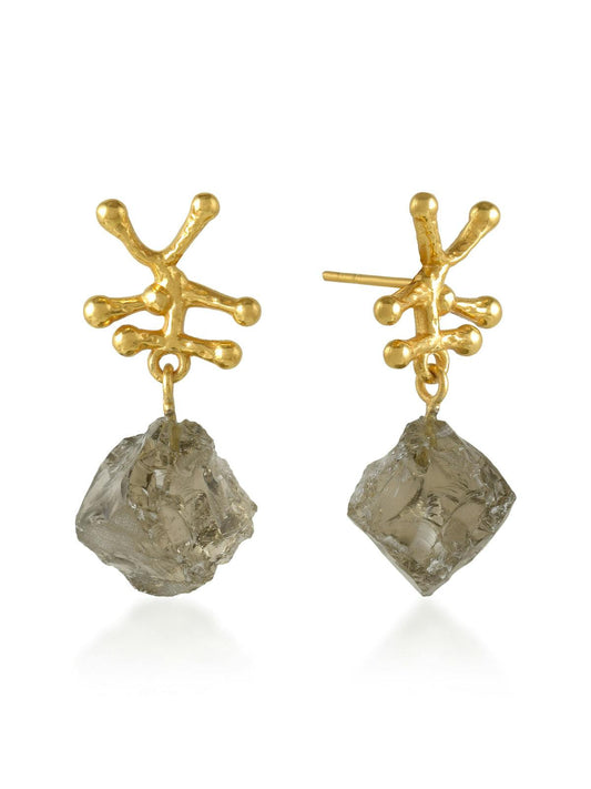 Shyla London | Nuria Raw Crystal Earrings - Smoky