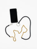 Ina Seifart | Perlenpanzer Handykette - Black/Brass