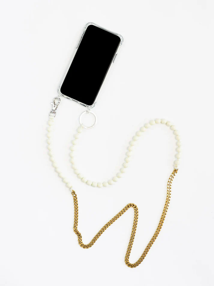 Ina Seifart | Perlenpanzer Handykette - Opal/Brass
