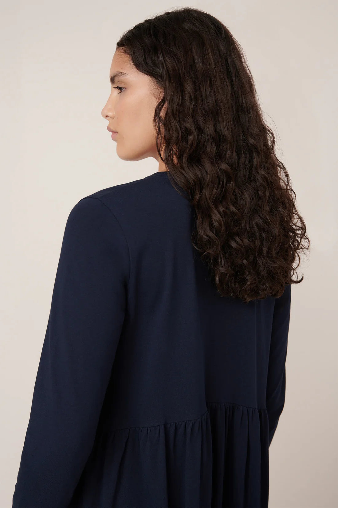 KOWTOW | Long Sleeve Gather Dress - Navy