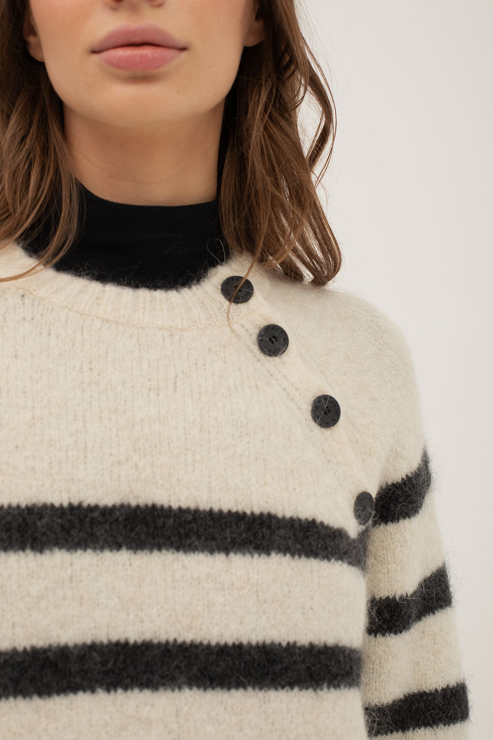 Mus & Bombon | Neiva Sweater - Ecru and Anthracite