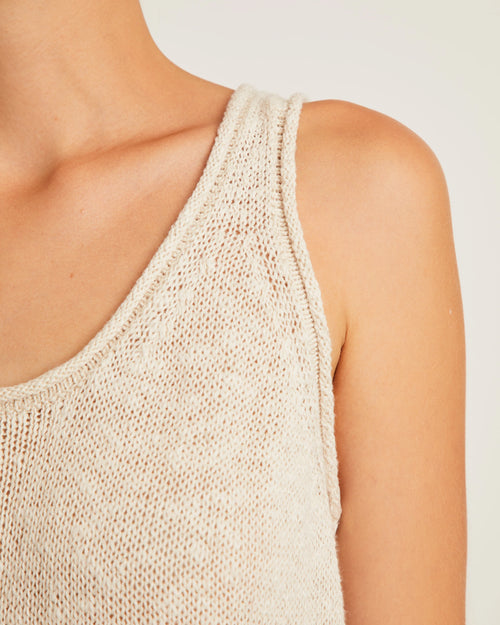 Naïf | Stina Linen and Silk Blend Knit Camisole - Oat
