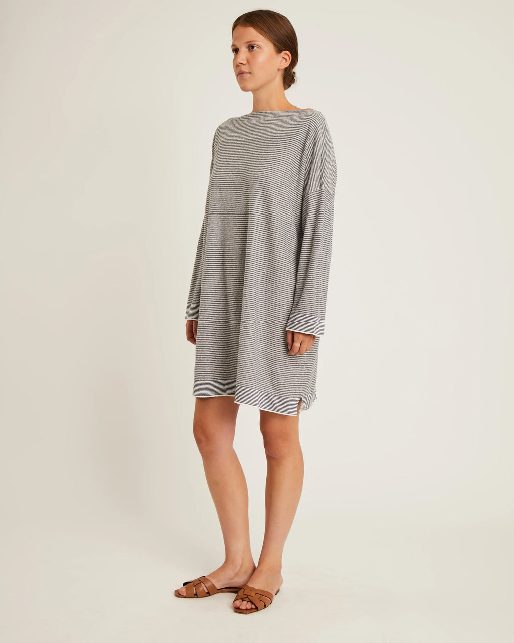 Naïf | Caitlin Striped Linen Dress - Ivory / Ink