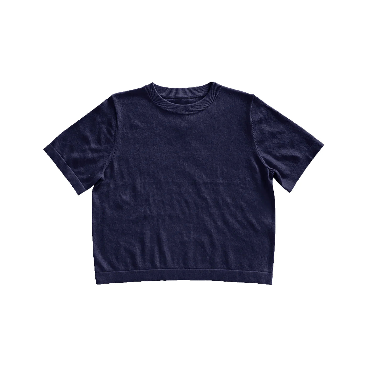 Ali Golden | Thick Knit T-Shirt - Deep Navy
