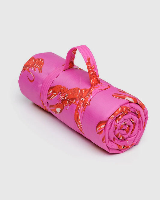 Baggu | Puffy Picnic Blanket - Pink Lobster