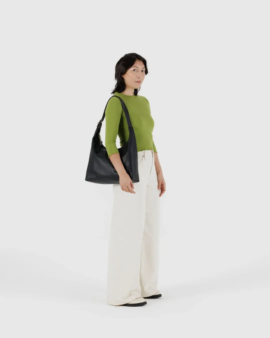 Baggu | Recycled Leather Shoulder Bag - Black