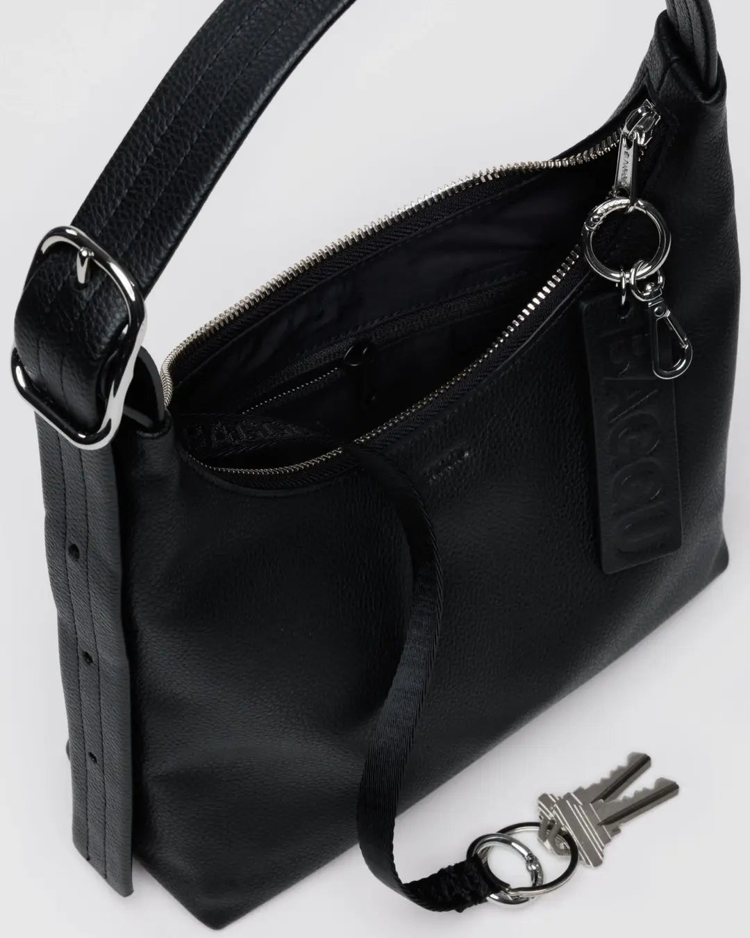 Baggu | Mini Recycled Leather Shoulder Bag - Black