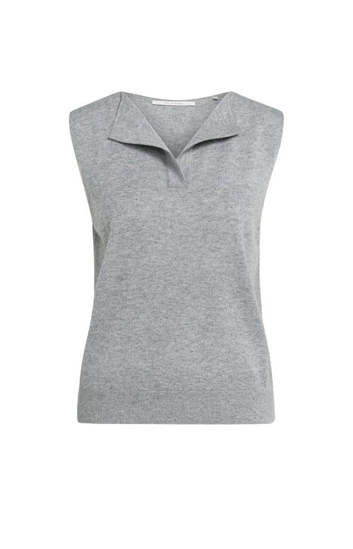 Yaya the Brand | Sleeveless Sweater with Open Collar