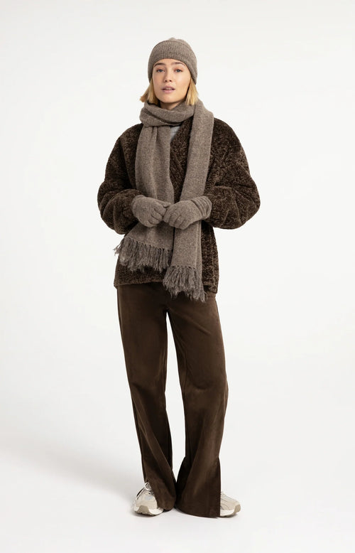 Yaya the Brand | Soft Knitted Long Gloves - Teak Melange