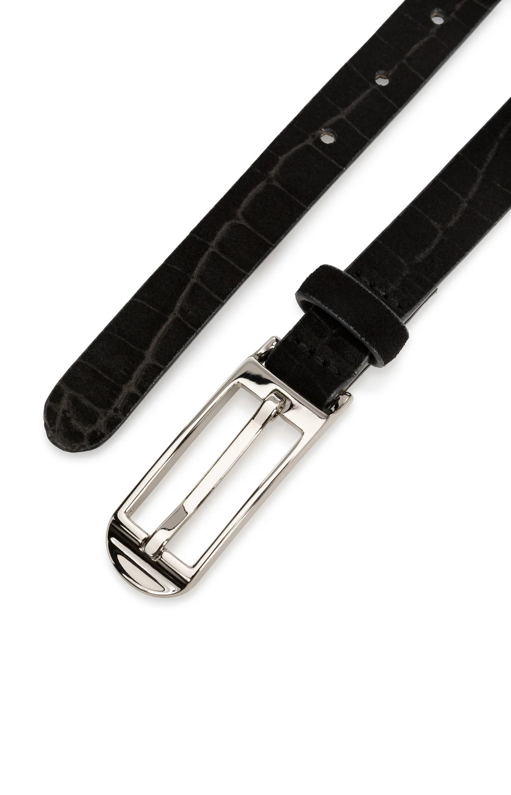 Yaya The Brand | Leather Belt with Crocodile Texture