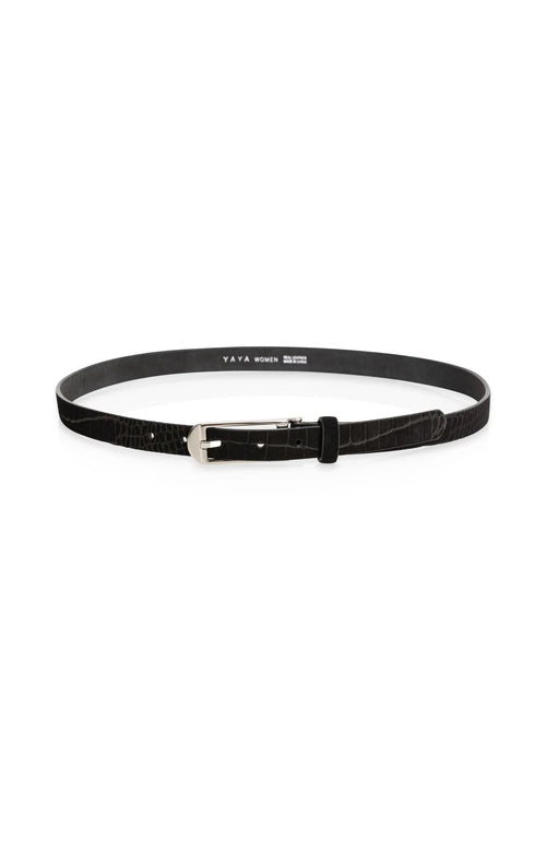 Yaya The Brand | Leather Belt with Crocodile Texture