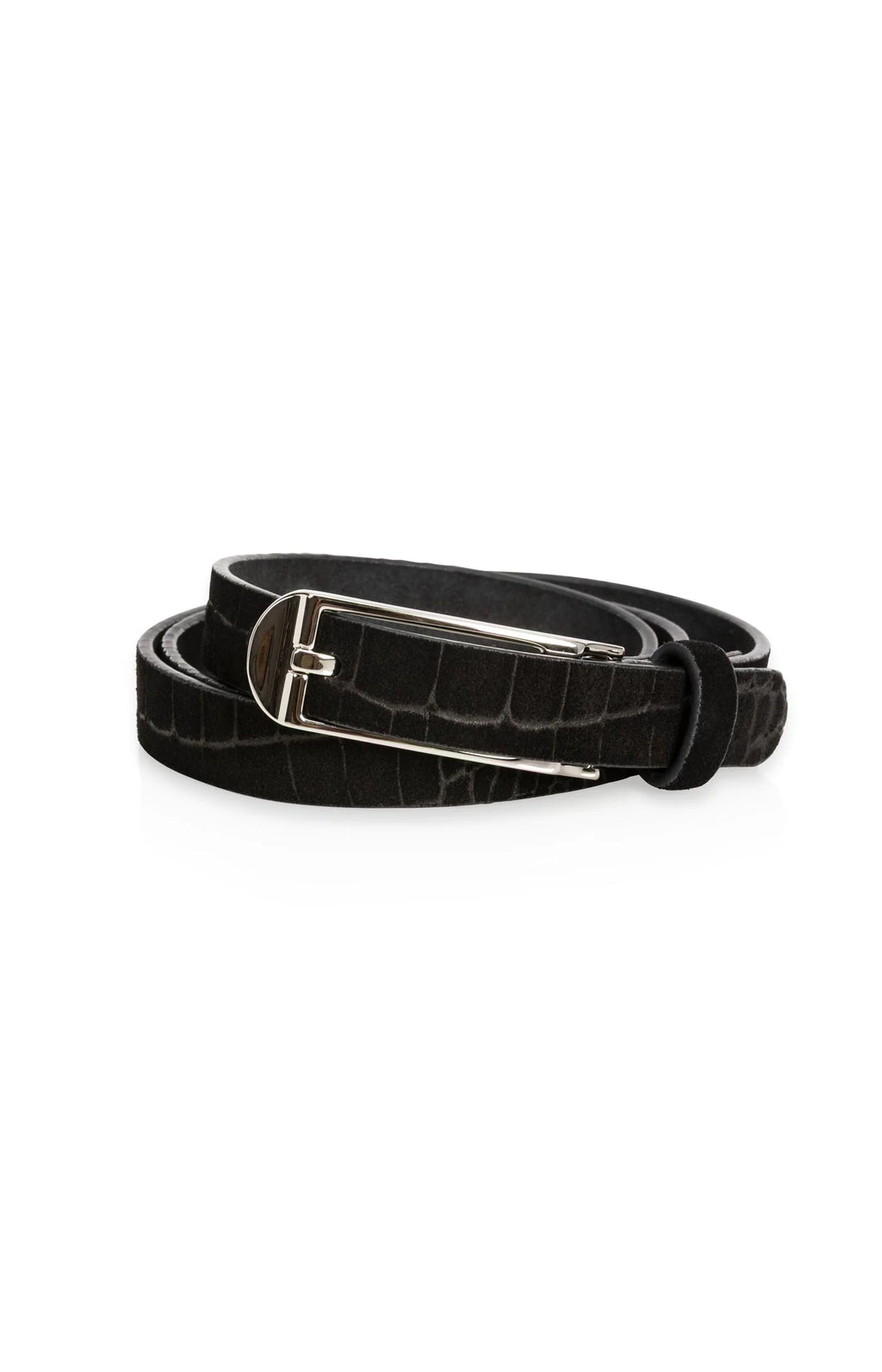 Yaya The Brand | Leather Belt with Crocodile Texture