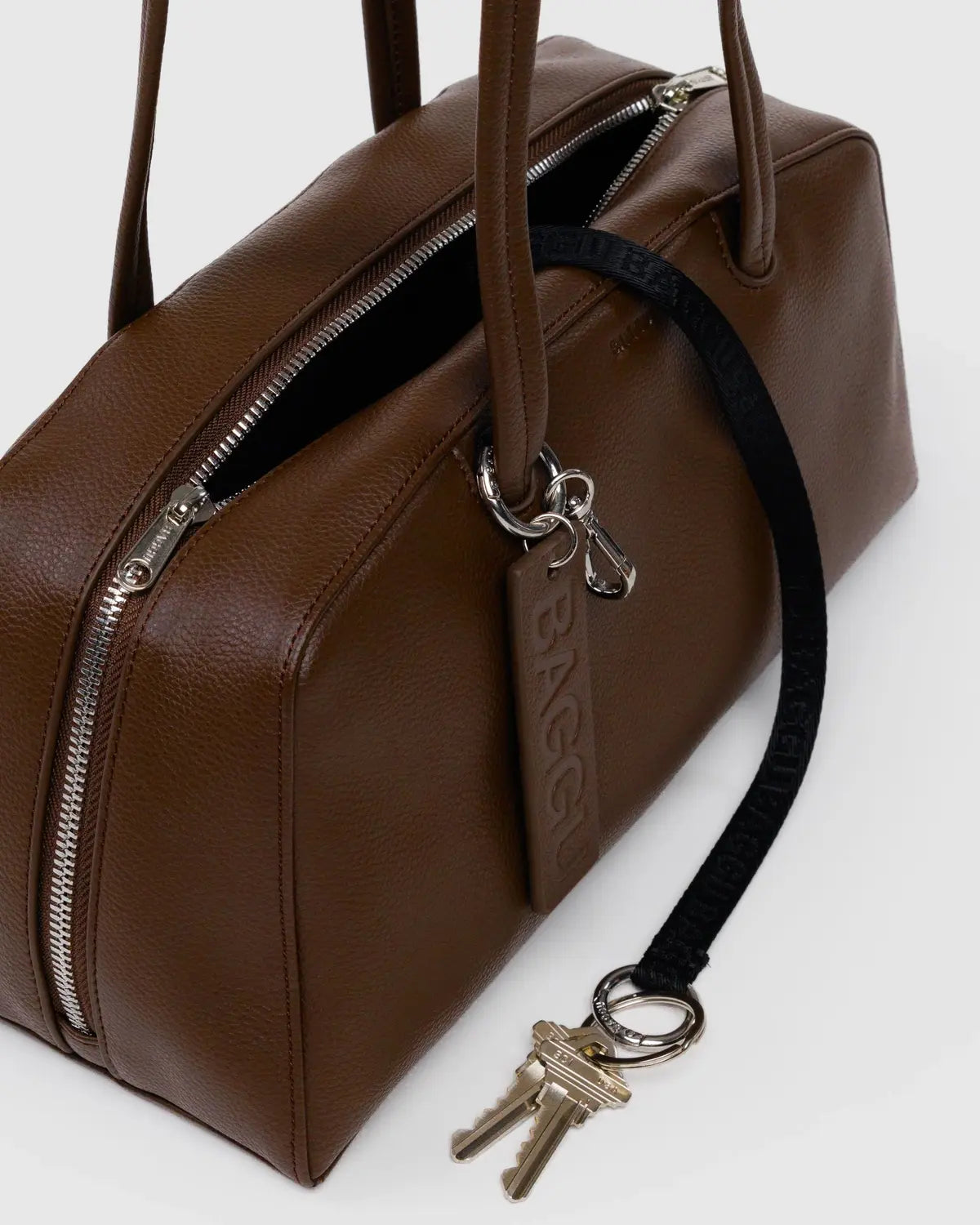 Baggu | Recycled Leather Bowler Bag - Brown