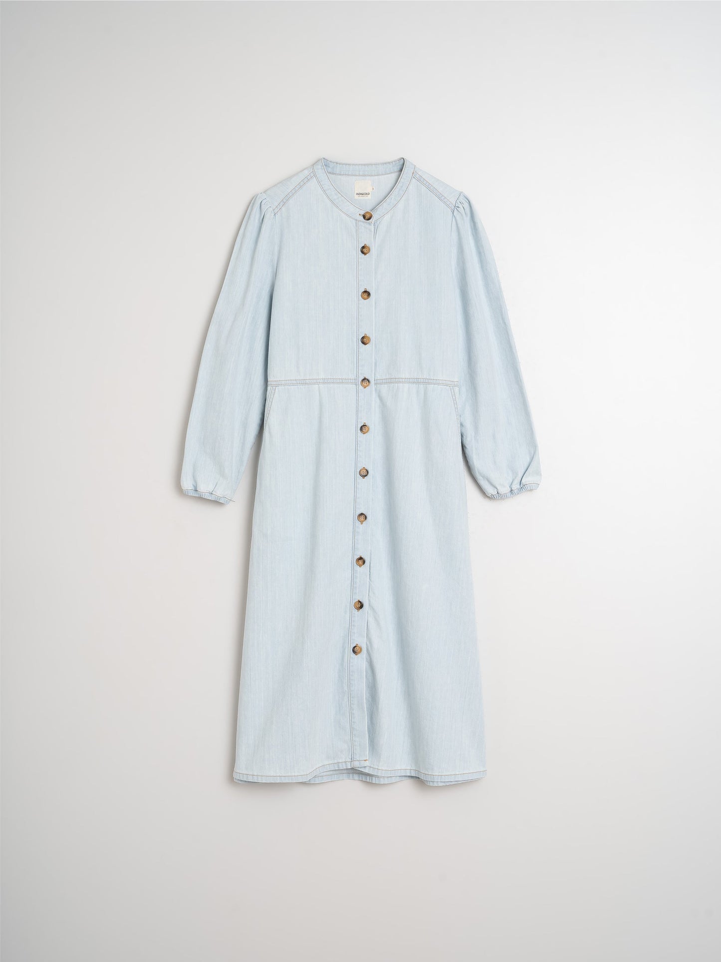 Indi & Cold | Washed Effect Denim Dress - Super Stone