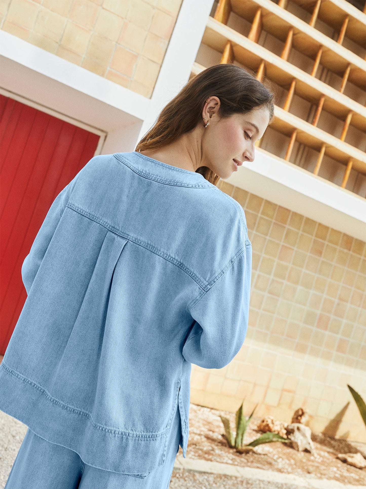 Indi & Cold | Denim Effect Oversized Shirt