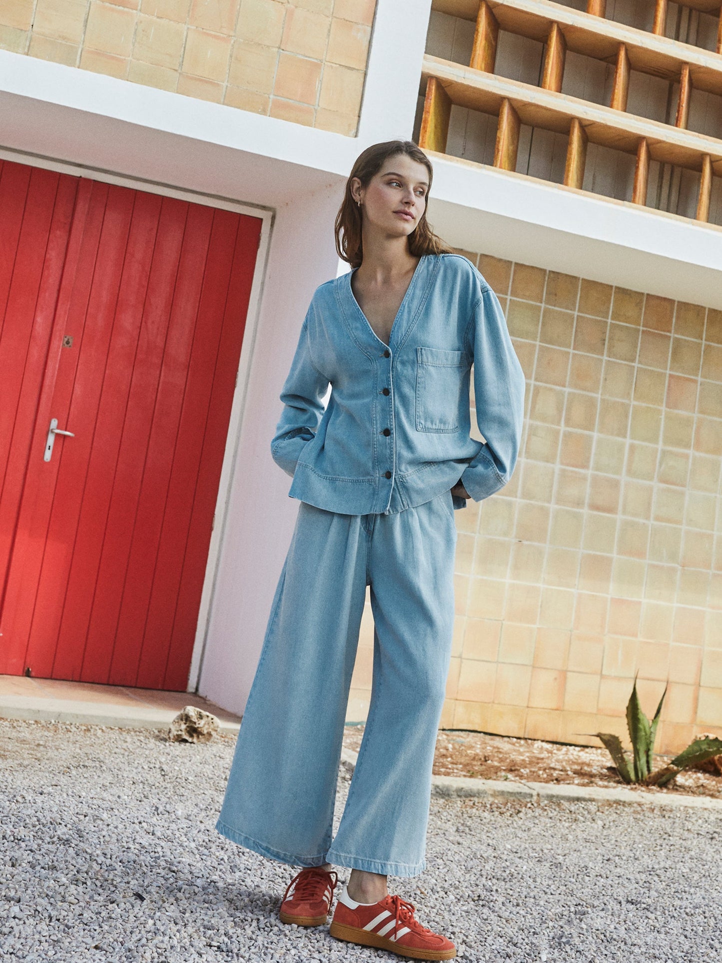 Indi & Cold | Denim Effect Oversized Shirt