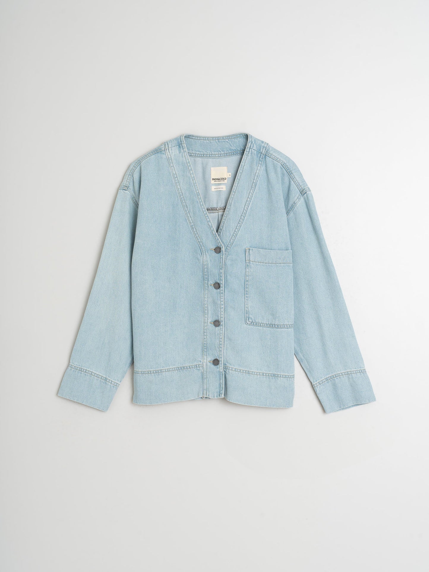 Indi & Cold | Denim Effect Oversized Shirt