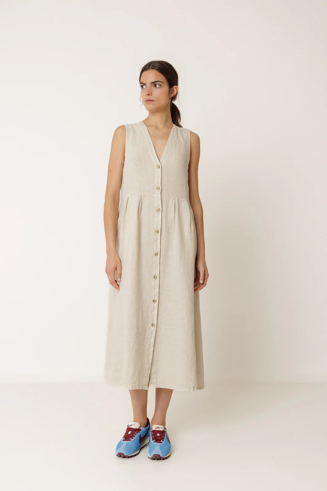 Indi + Cold | Linen Multiposition Dress - Stone
