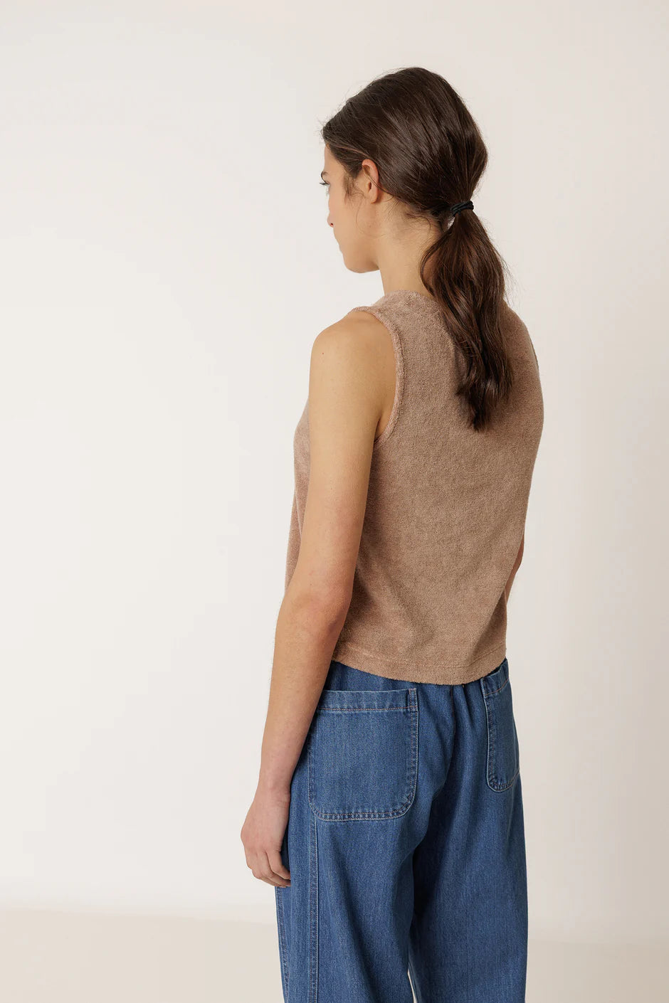 Indi + Cold | Terry Cloth Crop Top - Pink/ Mauve