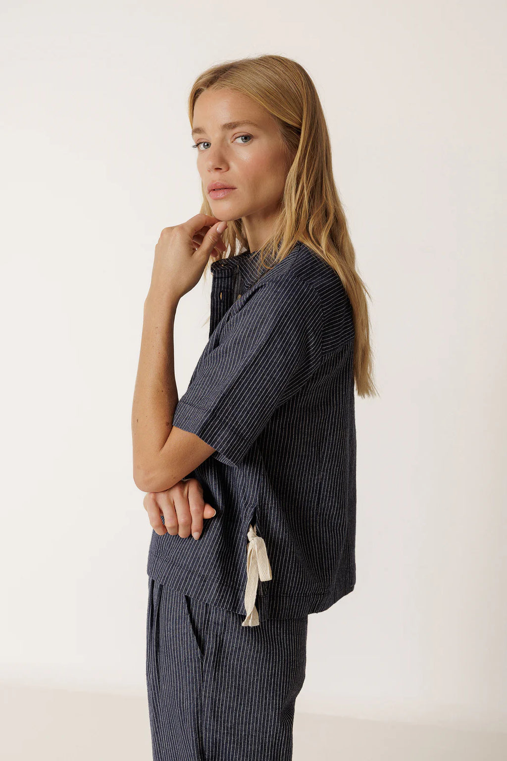 Indi + Cold | Striped Shirt With Tie