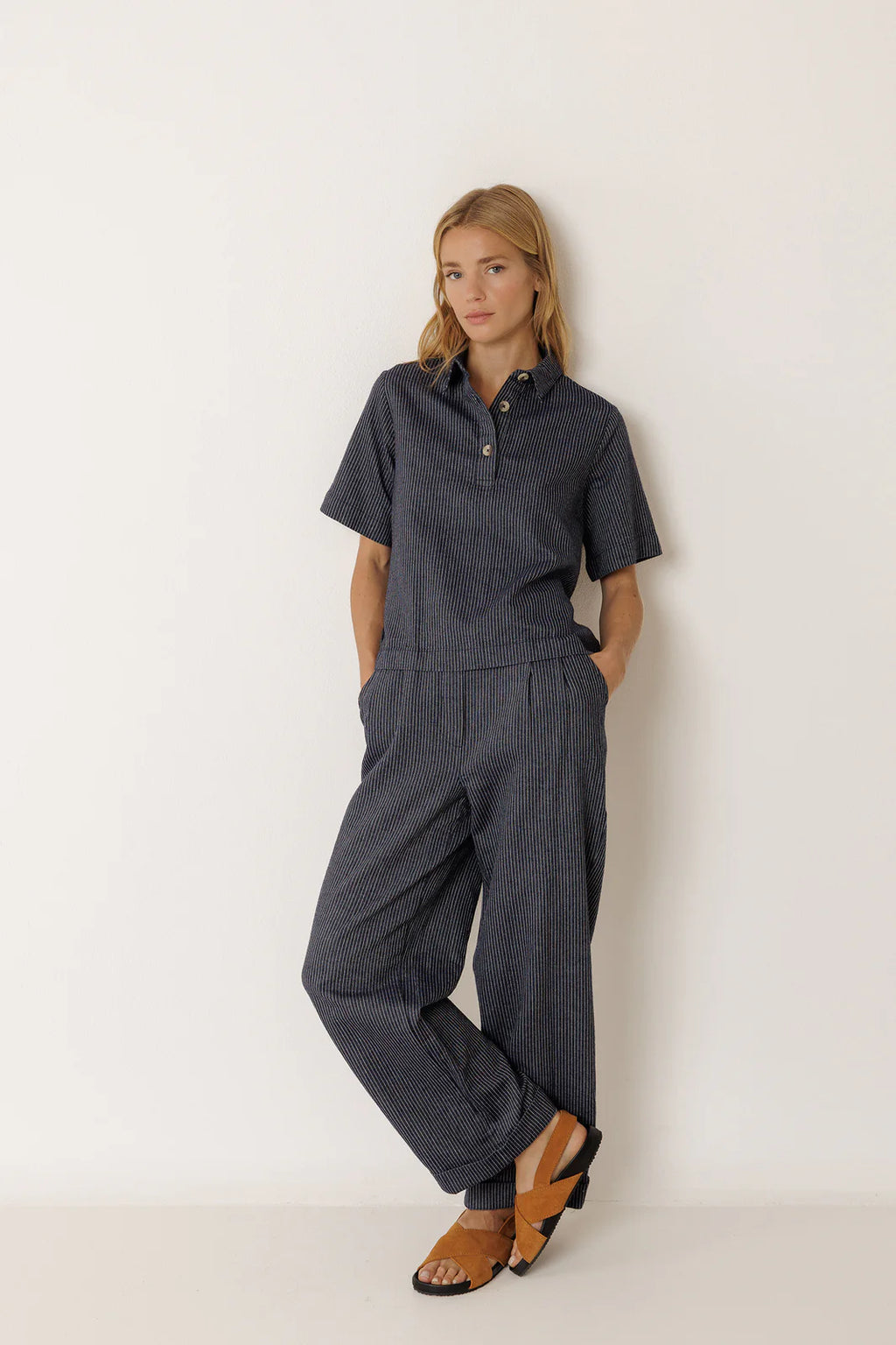 Indi + Cold | Striped Shirt With Tie