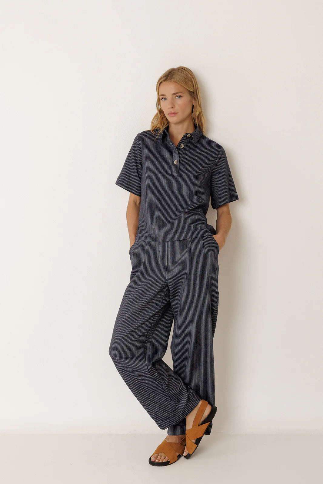 Indi + Cold | Striped Shirt With Tie