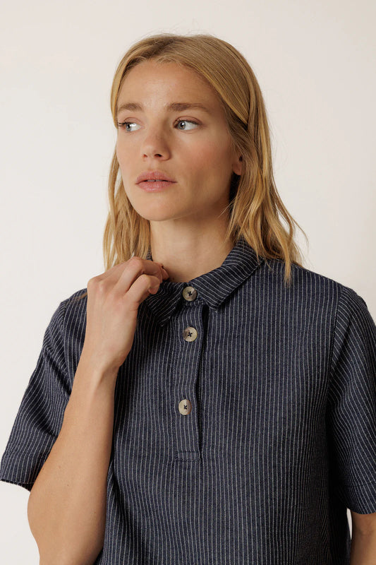 Indi + Cold | Striped Shirt With Tie