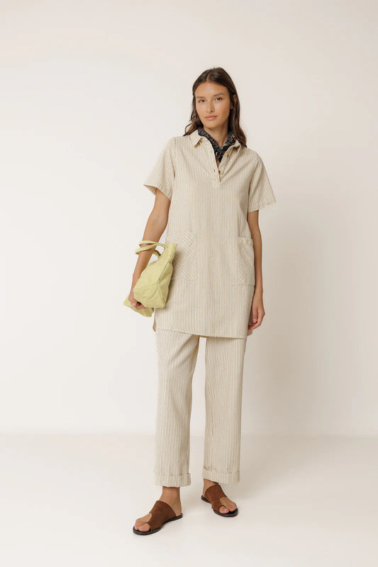 Indi + Cold | Polo-Collar Dress - Ecru