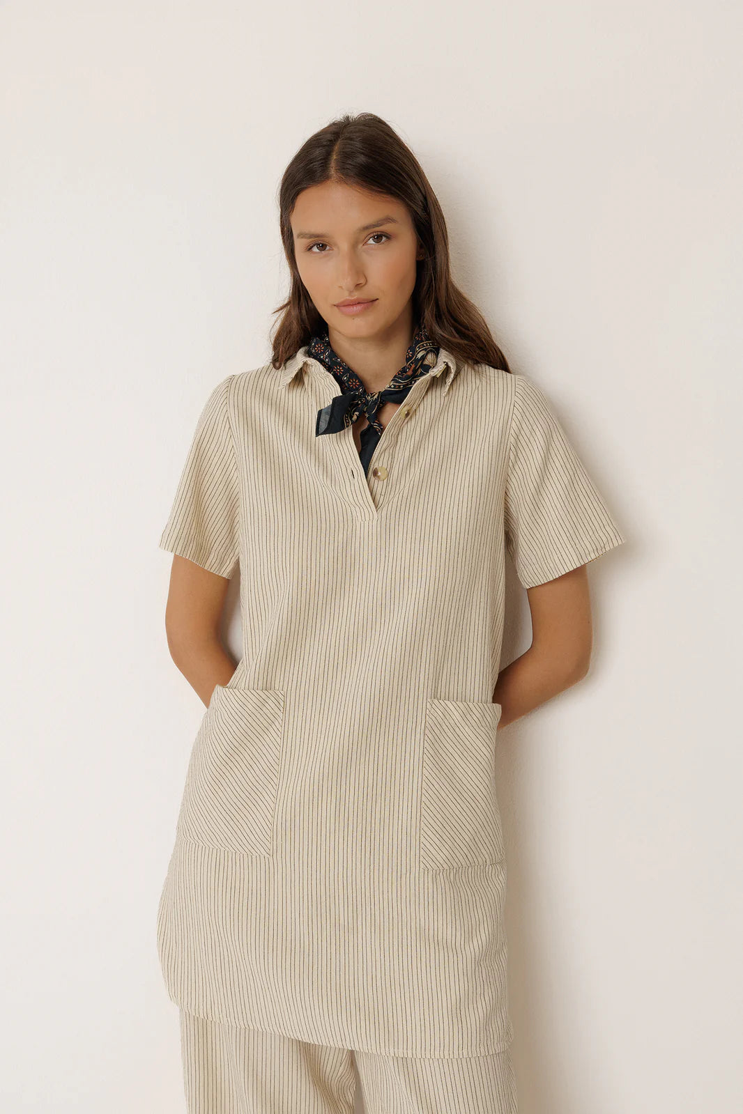 Indi + Cold | Polo-Collar Dress - Ecru