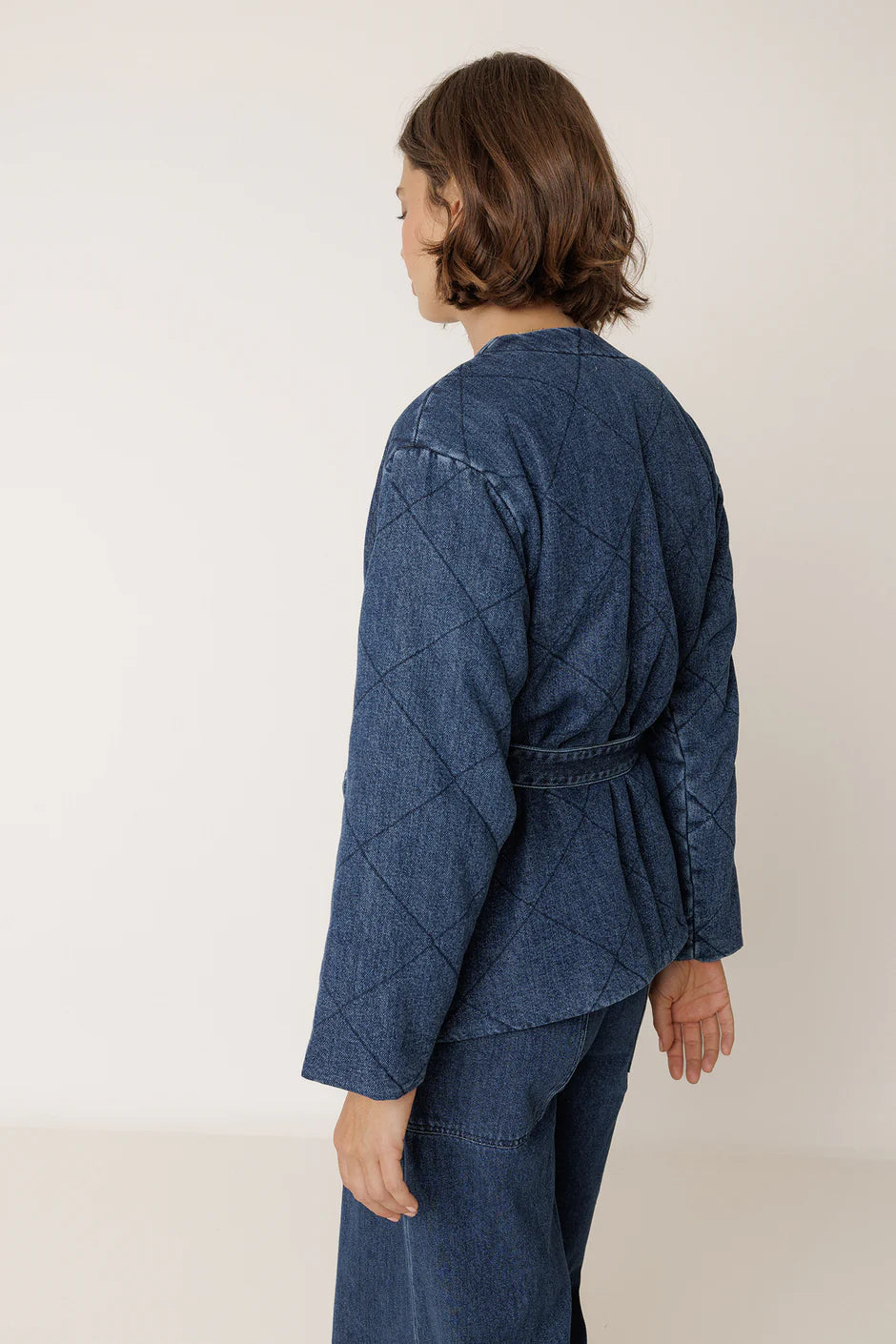 Indi + Cold | Quilted Kimono Jacket - Denim