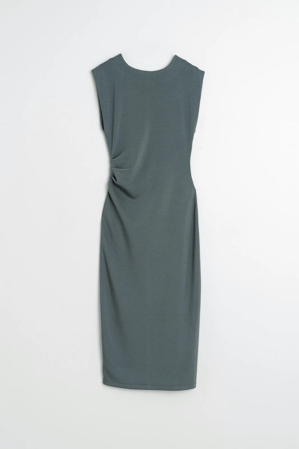 Indi + Cold | Fitted Pleated Dress -Anthracite