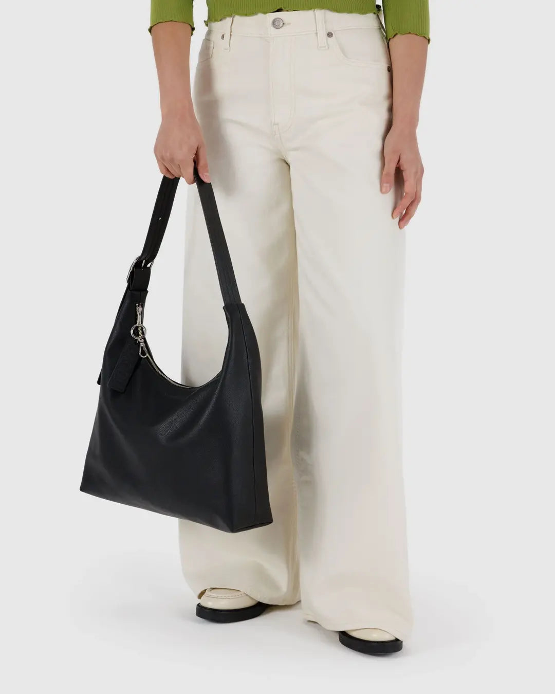 Baggu | Recycled Leather Shoulder Bag - Black