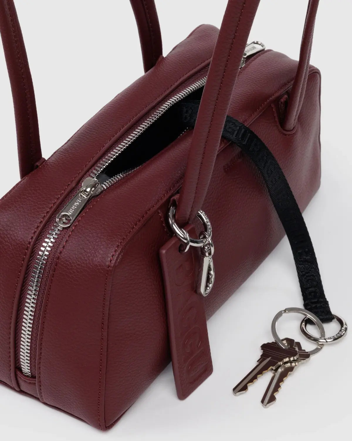 Baggu | Recycled Leather Bowler Bag - Mahogany