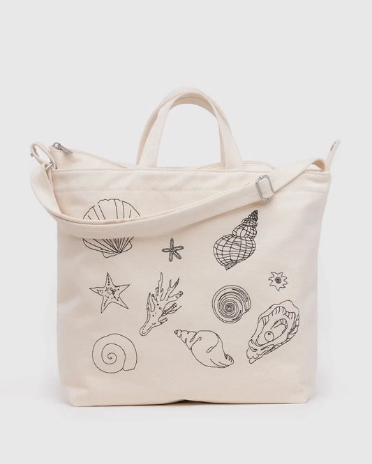 Baggu | Horizontal Zip Duck Bag - Embroidered Shells