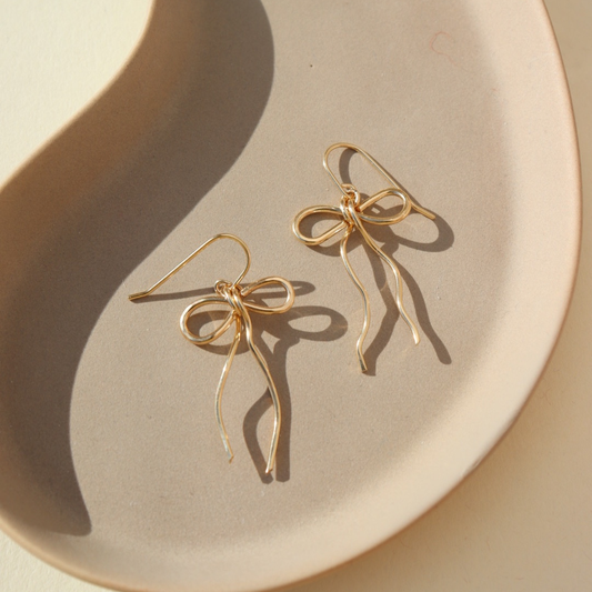 Token Jewelry | Coquette Bow Earrings - 14k Gold Fill